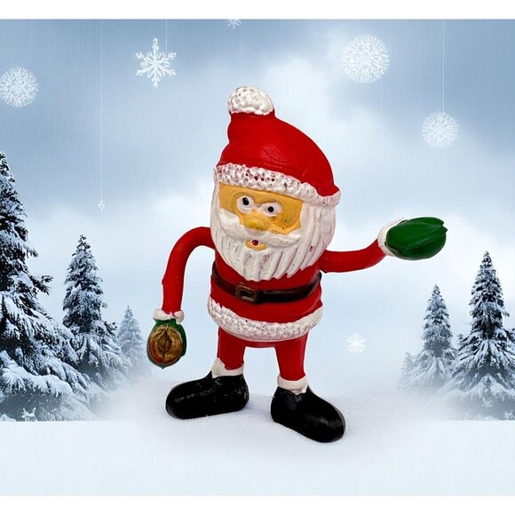 Vintage Flexible Santa Claus Christmas Figure Bell Ringer - Picture 1 of 6